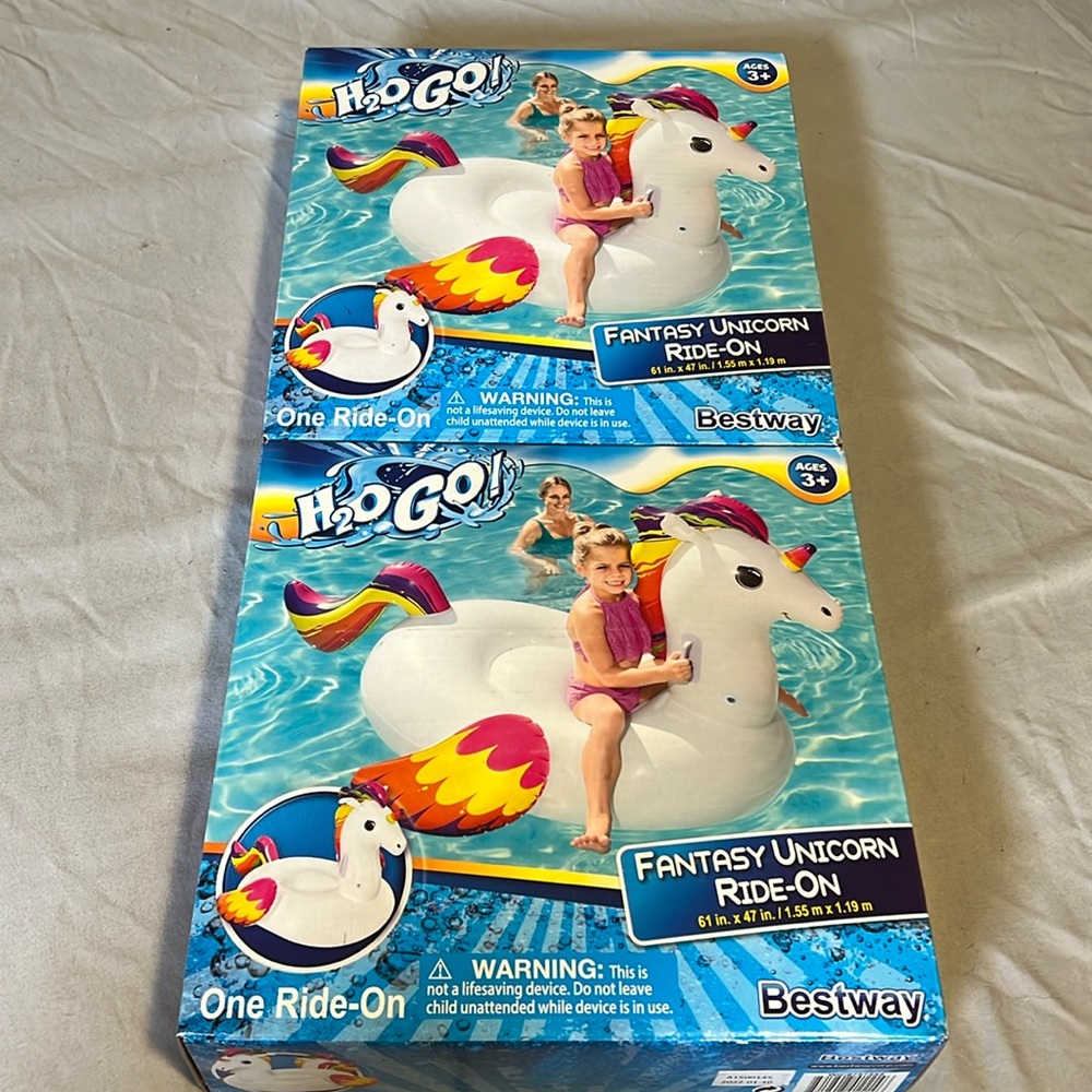 Pair of Pool Float Fantasy Unicorn Ride-on’s - NWT